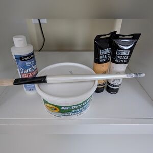 Art Supplies Set with Paints and Clay